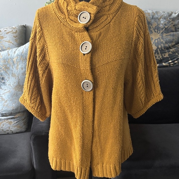 XOXO Mustard Women's Cardigan with Buttons - Picture 1 of 6